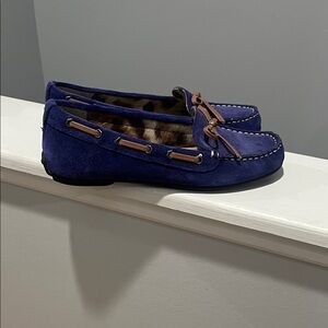 Blue Suede Moccasin Loafers Sam Edelman 6 1/2
